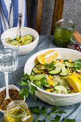 Salad with raw vegetables