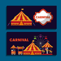 carnival fair festival banners invitation vector illustration