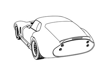 Obraz premium sketch retro car vector.