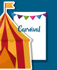 carnival fair festival circus tent garland decoration vector illustration