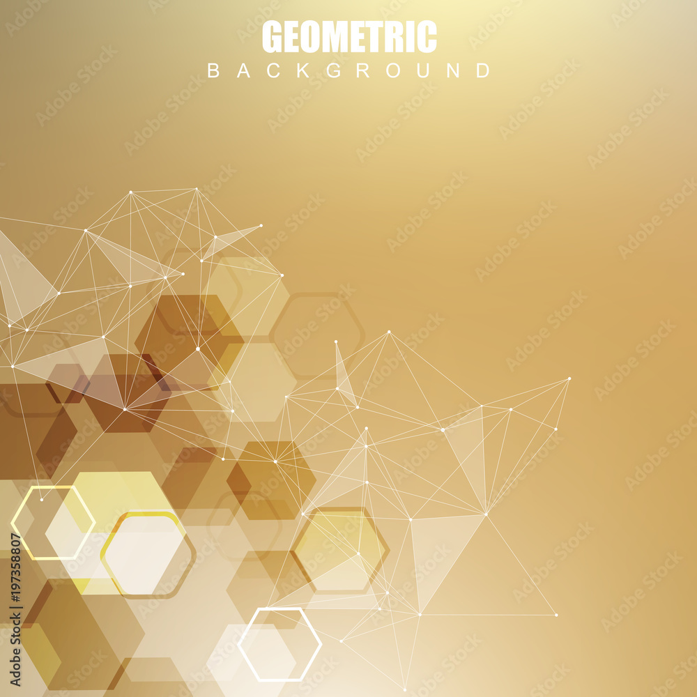 Poster modern futuristic background of the scientific hexagonal pattern. virtual abstract background with p