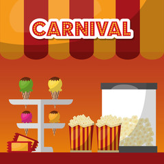 carnival food pop corn ice cream vector illustration