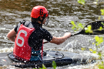 Canoepolo championship on the canal
