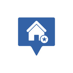 Address icon with star sign. Address icon and best, favorite, rating symbol