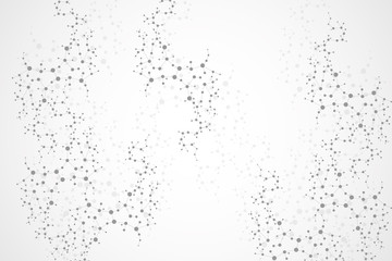 Obraz premium Structure molecule and communication. Dna, atom, neurons. Scientific concept for your design. Connected lines with dots. Medical, technology, chemistry, science background. Vector illustration.