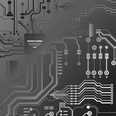 Vector circuit board illustration. Abstract technology. Microchip background. 