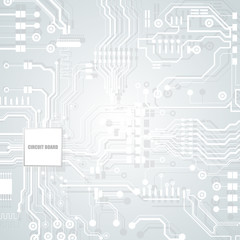 Vector circuit board illustration. Abstract technology. Microchip background. 