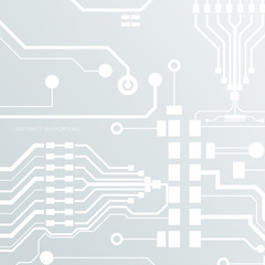 Fototapeta premium Vector circuit board illustration. Abstract technology. Microchip background. 