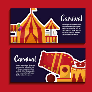 carnival banners invitation festival show vector illustration