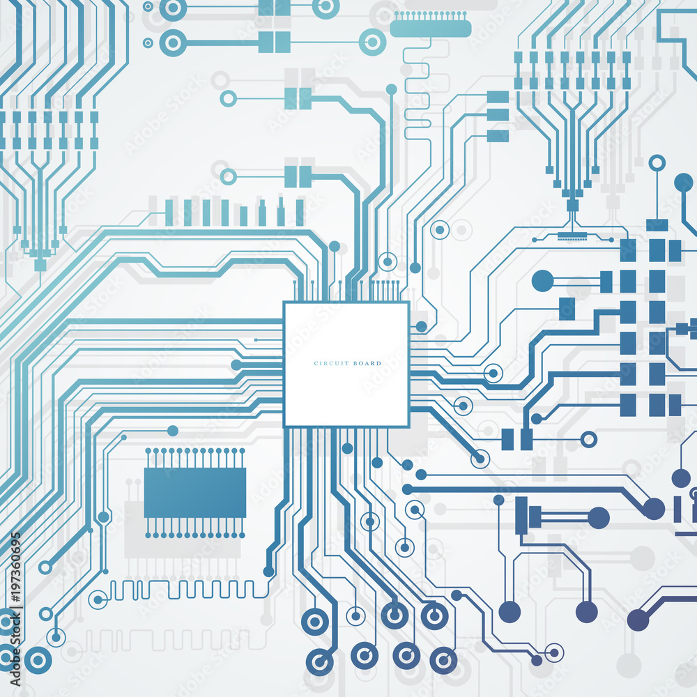 Poster vector circuit board illustration. abstract technology. microchip background.
