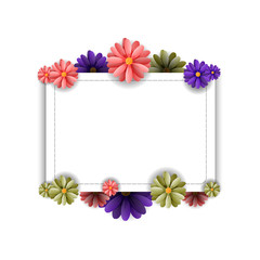 Vector illustrator spring background with beautiful flowers