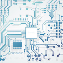Vector circuit board illustration. Abstract technology. Microchip background. 