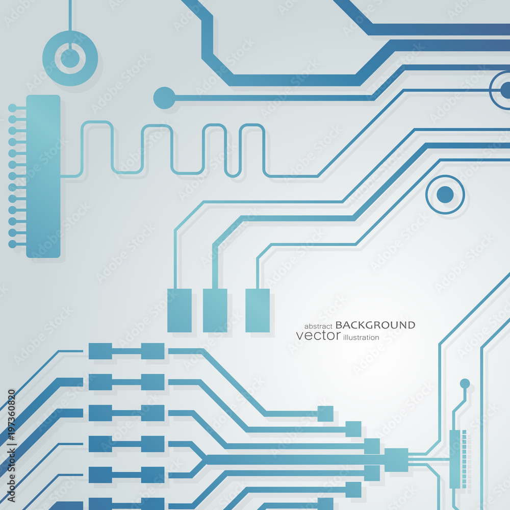Poster vector circuit board illustration. abstract technology. microchip background.
