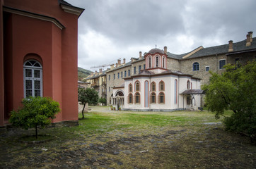 Monastery Iviron on Mount Athos, Chalkidiki, Greece