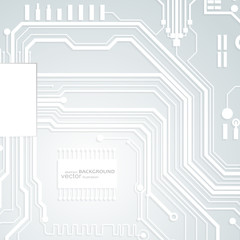 Vector circuit board illustration. Abstract technology. Microchip background. 