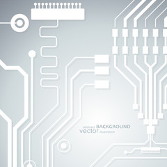 Vector circuit board illustration. Abstract technology. Microchip background. 