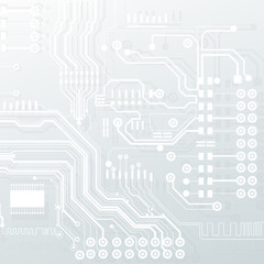 Vector circuit board illustration. Abstract technology. Microchip background. 