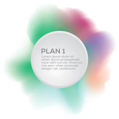 Powder and flowers explosion with circle for text. Abstract vector art illustration.

