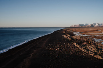 Coast view over Reynisfjara, Iceland