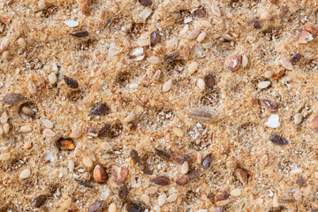 Top view of wholegrain rye crispbreads. Full frame macro background.