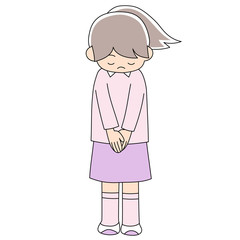 幼児5歳女の子_おじぎ