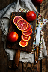 Fresh organic Blood orange.selective focus