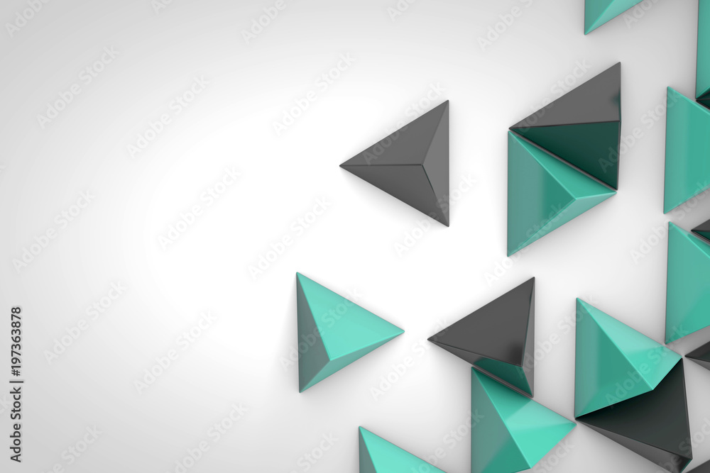 Poster abstract geometric background made from triangular pyramid shapes