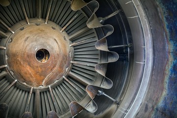 Jet engine close up photo