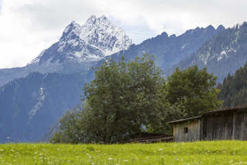 Alps panorama in Montafon, Austria.