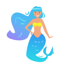 Mermaid. Vector. Cartoon.