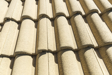 Modern yellow roof tiles on a house
