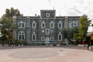 The main entrance and forecourt Franciscan monastery in Capernaum. © svarshik