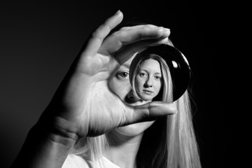 Woman watching you