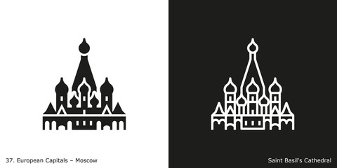 Saint Basil's Cathedral Icon.
Landmark building of Moscow, the capital city of Russia