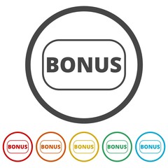 Bonus sign, Bonus icon, 6 Colors Included