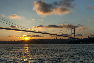Fototapeta na wymiar Istanbul, Turkey, April 2016: Bosphorus Bridge