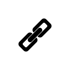 Chain Link. Flat Vector Icon. Simple black symbol on white background