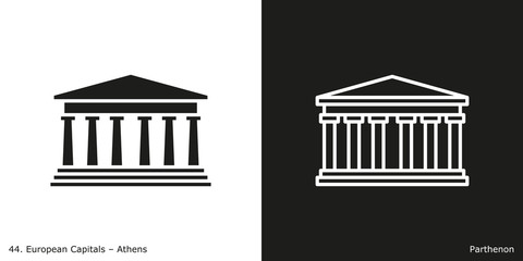 Parthenon Icon.
Landmark building of Athens, the capital city of Greece