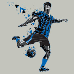 Soccer player with a graphic trail