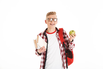 Portrait of a happy schoolboy in eyeglasses