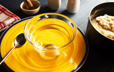 Hot Porridge Oatmeal about to be served