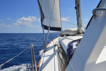 Holiday on board a sailing boat is the best relaxation after hard work.
