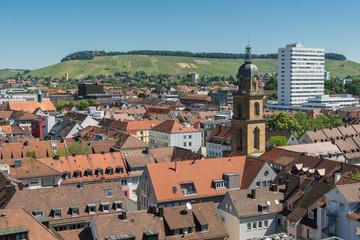 Fototapeta na wymiar Blick über Heilbronn zum Wartberg