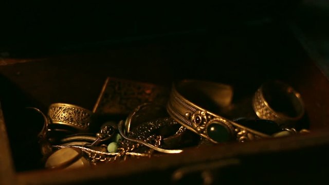 Opening and closing the treasure chest. 