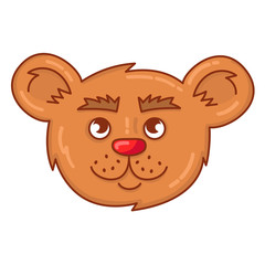 Bear head face colorful cartoon character vector illustration