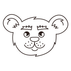 Bear head line portrait animal vector