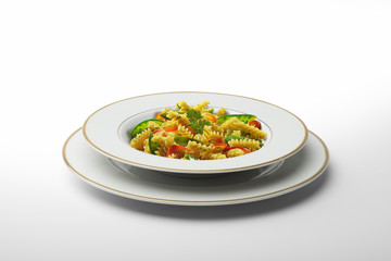 Pasta dish Fusilli and vegetables