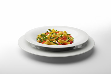 Pasta dish Macaroni and vegetables