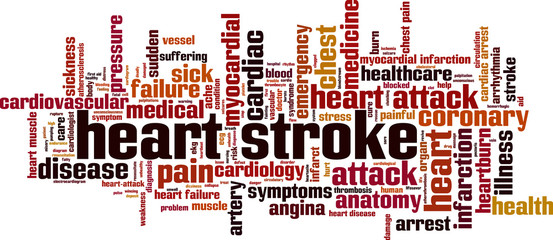 Heart stroke word cloud