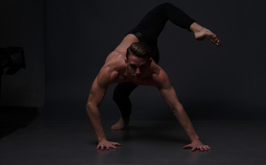 men is dances in a black pants